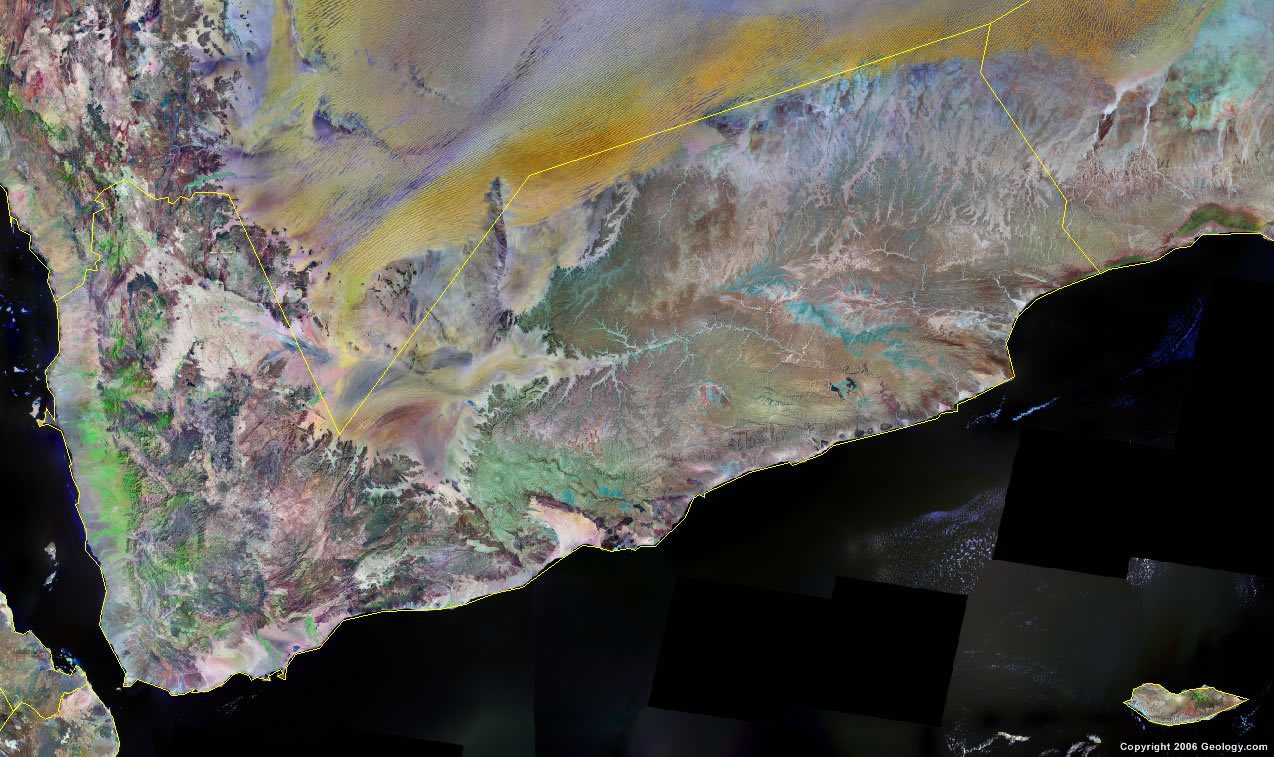 Yemen satellite photo